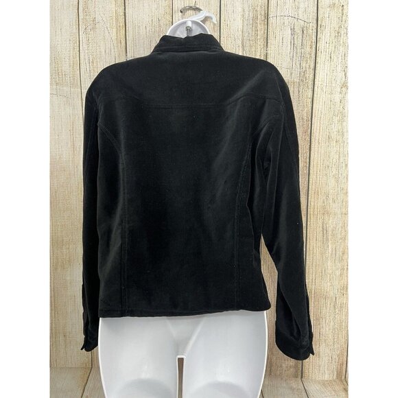 Vintage Women Patchwork Shirt Jacket Shacket Red Black Velvet‎ Plaid Mixed Print - Picture 6 of 8